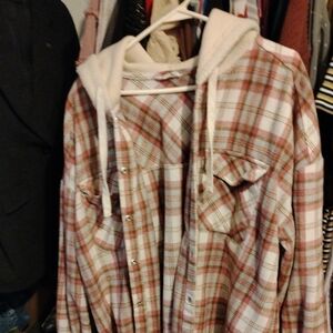 Plaid Hooded Flannel Shirt